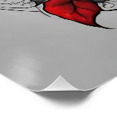 Gothic Black Raven mit Rote Rosen Poster (Ecke)