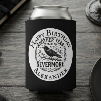Gothic Black Raven Nevermore Geburtstag Dosenkühler