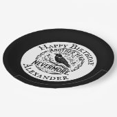 Gothic Black Raven Nevermore Geburtstag Pappteller (Schrägansicht)