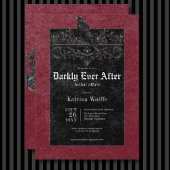 Gothic Black Raven & Rose Brautparty Einladung