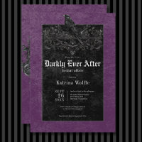 Gothic Black Raven & Rose Lila Brautparty