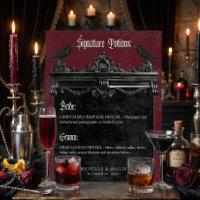 Gothic Black Raven & Roses Burgunder Hochzeitsgetr