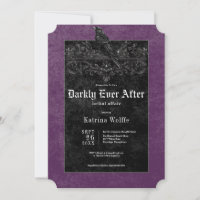 Gothic Black Raven & Roses Purple Brautparty