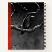 Gothic Black Raven Skulls Orange Moon Personalisie Notizblock (Rückseite)