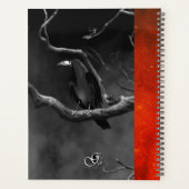 Gothic Black Raven Skulls Orange Moon Personalized Planer (Rückseite)
