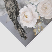 Gothic Black Raven White Flowers Seidenpapier (Ausschnitt)