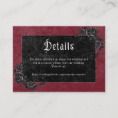 Gothic Black Raven Wine Darkly Ever After Wedding Begleitkarte (Vorderseite)