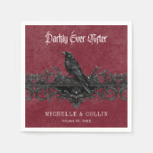 Gothic Black Raven Wine Darkly Ever After Wedding Serviette (Vorderseite)