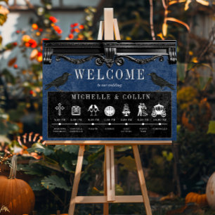 Gothic Black Ravens & Blaue Reihenfolge der Ereign Poster
