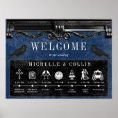 Gothic Black Ravens & Blue Order of Events Poster (Vorne)