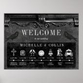 Gothic Black Ravens Order of Events Wedding Poster (Vorne)