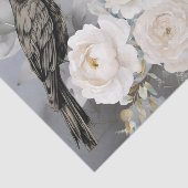 Gothic Black Ravens & Weiße Blumen Seidenpapier (Ausschnitt)