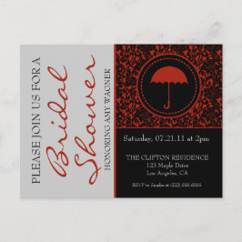 Gothic Black & Red Geblüht Brautparty Einladungspostkarte