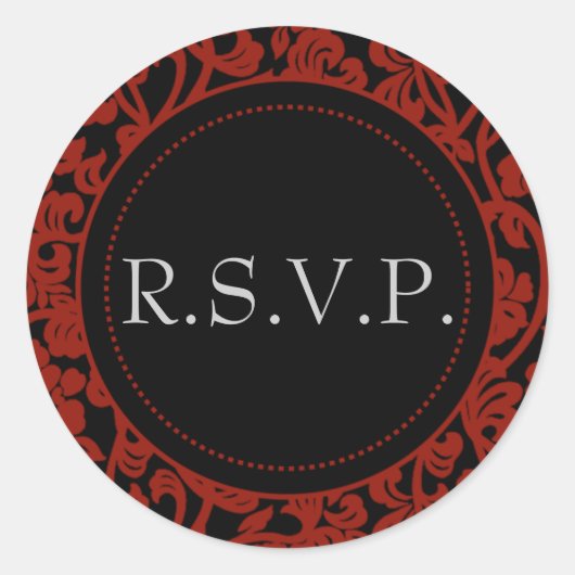 Gothic Black & Red Geblüht Umschlag Aufkleber (Vorderseite)