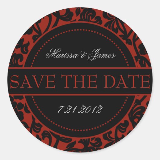 Gothic Black & Red Geblüht Umschlag Aufkleber (Vorderseite)