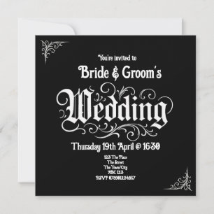 Gothic Black Rock Metal Wedding Personalisierte Na