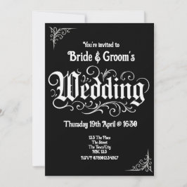 Gothic Black Rock Metal Wedding Personalisierte Na Einladung