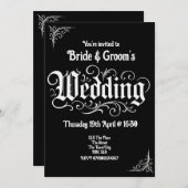 Gothic Black Rock Metal Wedding Personalisierte Na Einladung (Vorne/Hinten)