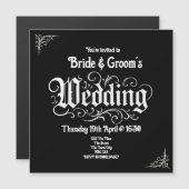 Gothic Black Rock Metal Wedding Personalisierte Na Magnetkarte (Vorne/Hinten)