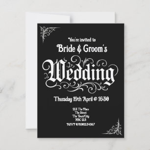 Gothic Black Rock Metal Wedding Personalisierte Na Postkarte