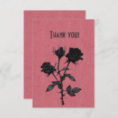 Gothic Black Rose auf Rose Rot Danke (Vorne/Hinten)