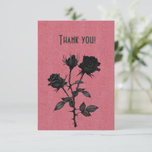Gothic Black Rose auf Rosenrot Dankeschön Dankeskarte