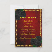 Gothic Black Rose Blood Red Save the Date Card (Vorderseite)
