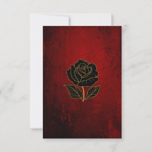 Gothic Black Rose Blood Red Save the Date Card (Rückseite)