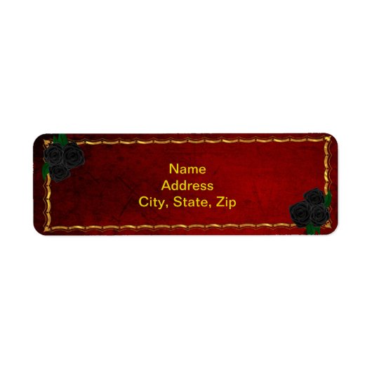 Gothic Black Rose Blood Red Wedding Address (Vorne)