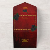 Gothic Black Rose Blood Red Wedding All In One Einladung (Außenbereich)