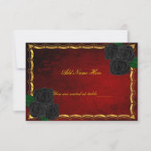 Gothic Black Rose Blood Red Wedding Platzkarte (Vorderseite)