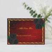Gothic Black Rose Blood Red Wedding Platzkarte (Stehend Vorderseite)