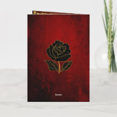 Gothic Black Rose Blood Red Wedding Program Card Karte (Rückseite)