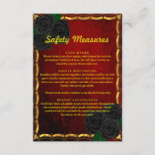 Gothic Black Rose Blood Red Wedding Safety Measure Begleitkarte (Vorderseite)