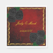 Gothic Black Rose Blood Red Wedding Serviette (Vorderseite)