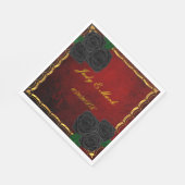 Gothic Black Rose Blood Red Wedding Serviette (Ecke)