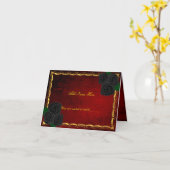 Gothic Black Rose Blood Red Wedding Table Place Karte (Gelbe Blume)
