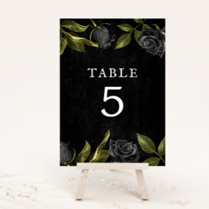 Gothic Black Rose Brautparty Tischnummer