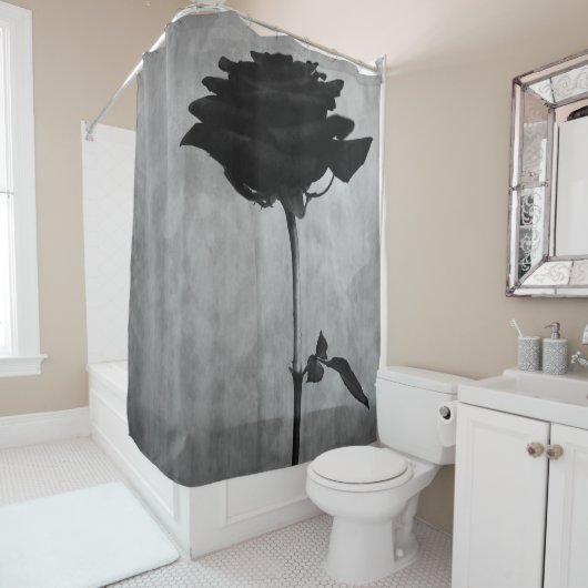 Gothic Black Rose Duschvorhang (Beispiel)