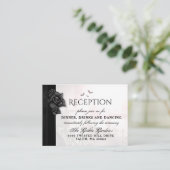 Gothic Black Rose Fledermäuse Empfang Cards 3.5 x Begleitkarte (Stehend Vorderseite)