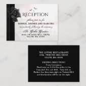 Gothic Black Rose Fledermäuse Empfang Cards 3.5 x Begleitkarte (Vorne/Hinten)