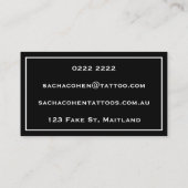 Gothic Black Rose Floral Illustration Visitenkarte (Rückseite)