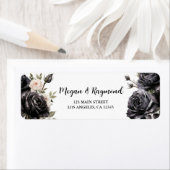 Gothic Black Rose Floral Wedding Rücksendeadresse (Insitu)