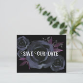 Gothic Black Rose Foto Rette unser Datum Postkarte (Stehend Vorderseite)