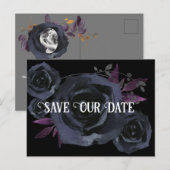 Gothic Black Rose Foto Rette unser Datum Postkarte (Vorne/Hinten)