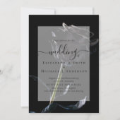 Gothic Black Rose Goth Wedding Einladung (Vorderseite)