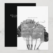 Gothic Black Rose Goth Wedding Einladung (Vorne/Hinten)