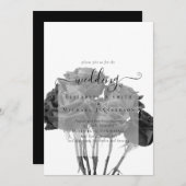 Gothic Black Rose Goth Wedding Einladung (Vorne/Hinten)