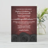 Gothic Black Rose Halloween Hochzeitseinladungen Einladung (Stehend Vorderseite)