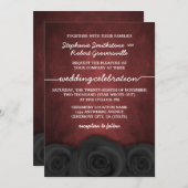 Gothic Black Rose Halloween Hochzeitseinladungen Einladung (Vorne/Hinten)